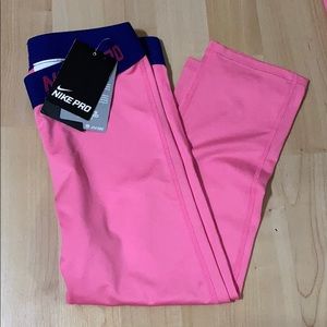 Pink Nike Pro leggings